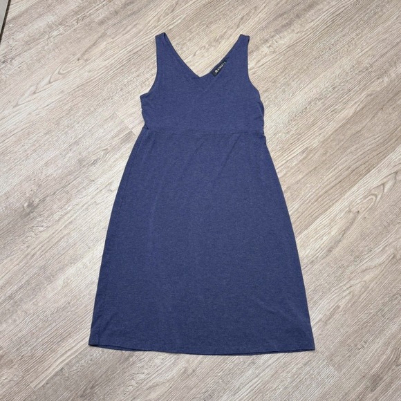 Athleta Dresses & Skirts - Athleta Womens Small Navy Blue Modal Blend Sleeveless V-Neck Empire Waist Dress
